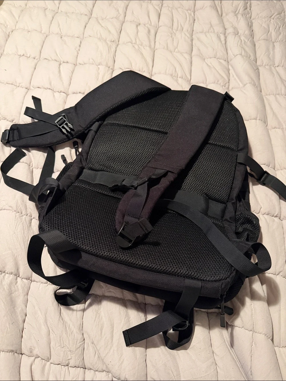 Men's Black Tactical Backpack with MOLLE Panels